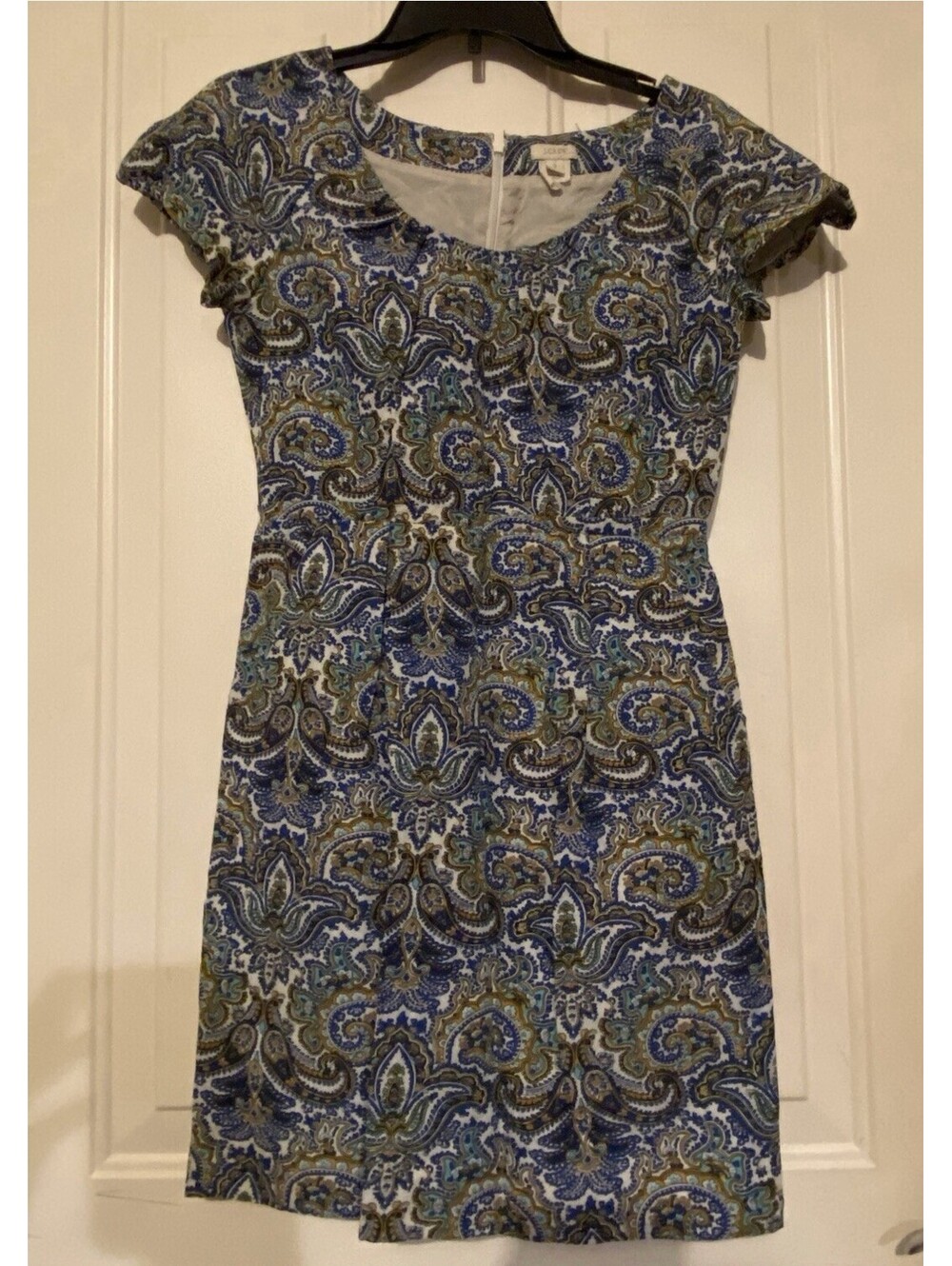J Crew Paisley Scoop Neck Short Cap Sleeve Dress 2